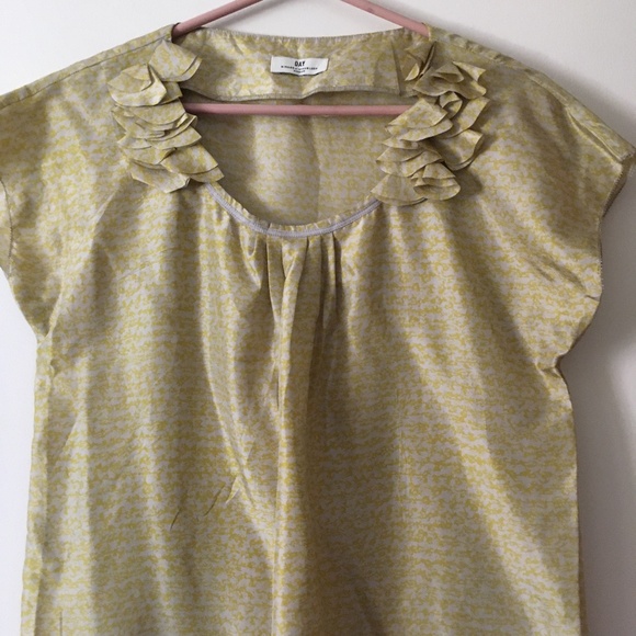 DAY BIRGER ET MIKKELSEN Ella Silk Petal Neckline Gold Blouse 38 M - Picture 2 of 5